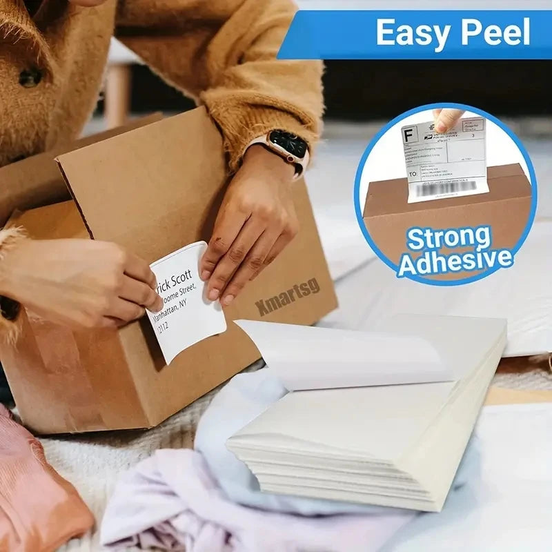 4x6 Inch Direct Thermal Labels Printer Paper 100x150mm Fan-Fold Labels Shipping Supplies Waterproof for D100 D200 Printer