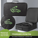 Portable Waterproof EV Charging Cable Storage Bag, Fire Resistant Organizer for Electric Car Jumper Wire Plug & Socket