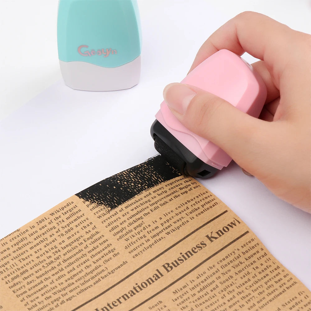 New Portable Identity Protection Roller Stamps Data Defender Seal Applicator Safety Privacy Identity ID Security Stamp 3Colors