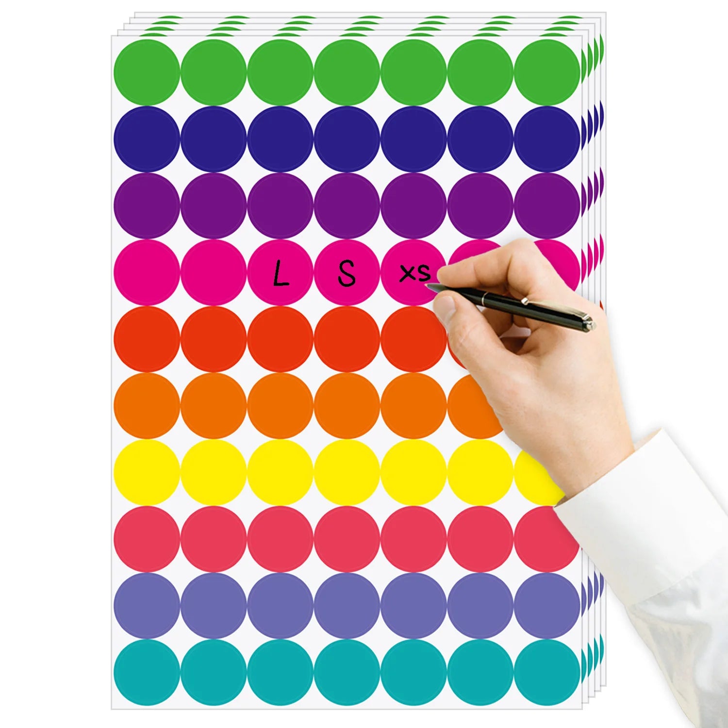 350-700pcs 10 Colors Colorful Dot Glue Stickers, Round Label Paper Round White Circle Round Code Sticker Self-adhesive Label