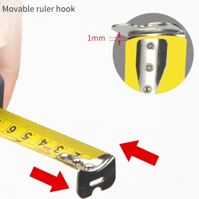 Precise Clear Steel Tape Measure Retractable 3M/5M/7.5M/10M Thickened Rubberized Woodworking Wear-resistant Tool Tape Ruler
