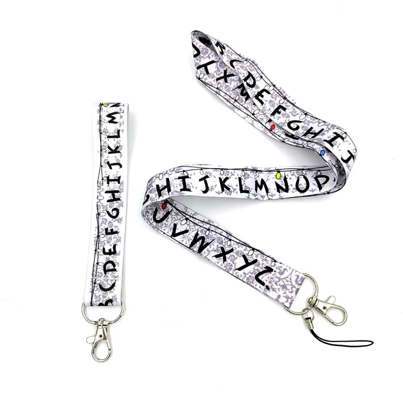 Letters Anime Lanyard Badge Holder ID Card Lanyards Mobile Phone Rope Key Lanyard Neck Straps Keychain Key Ring
