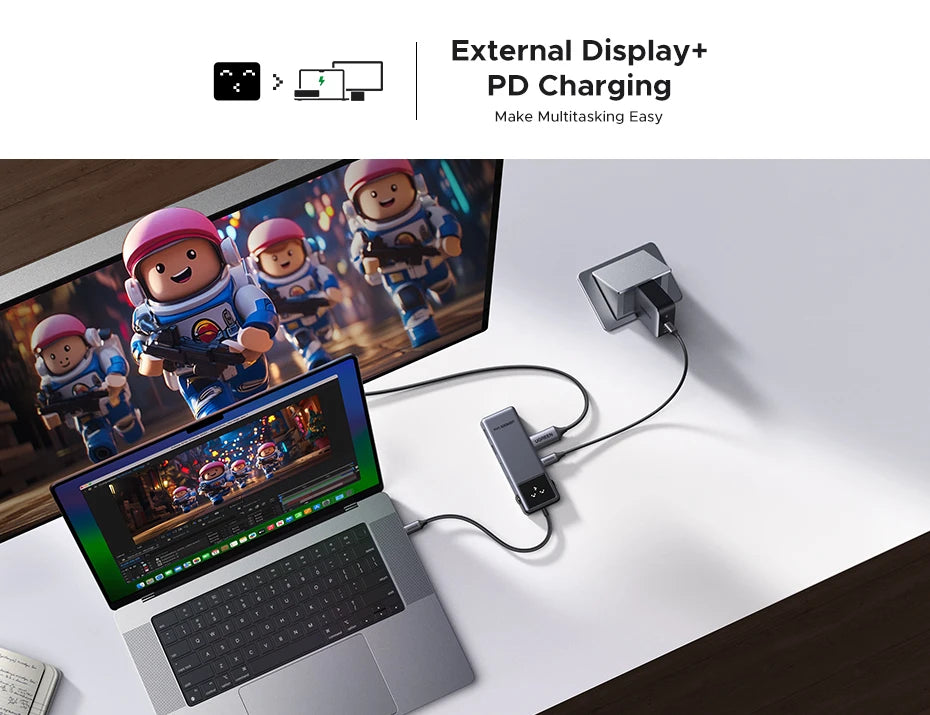 UGREEN Uno USB C HUB 6-in-1 4K60Hz PD100W 10Gbps USB3.2 Splitter Adapter for Laptop Macbook Pro Air USB Expander Docking Station
