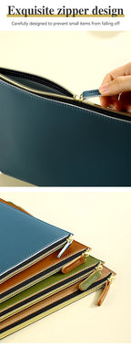 A4 Leather Zipper Bag in Multiple Colors Business Briefcase PU Document Bag for Professional Use