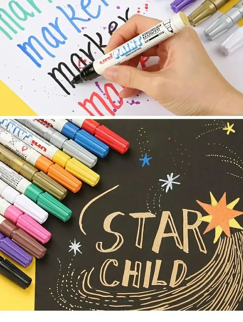 1pcs Japan UNI Paint Marker PX-21 Color Oil-based Permanent 0.8-1.2mm Tire Touch Up Painting Waterproof Graffiti Art Supplies