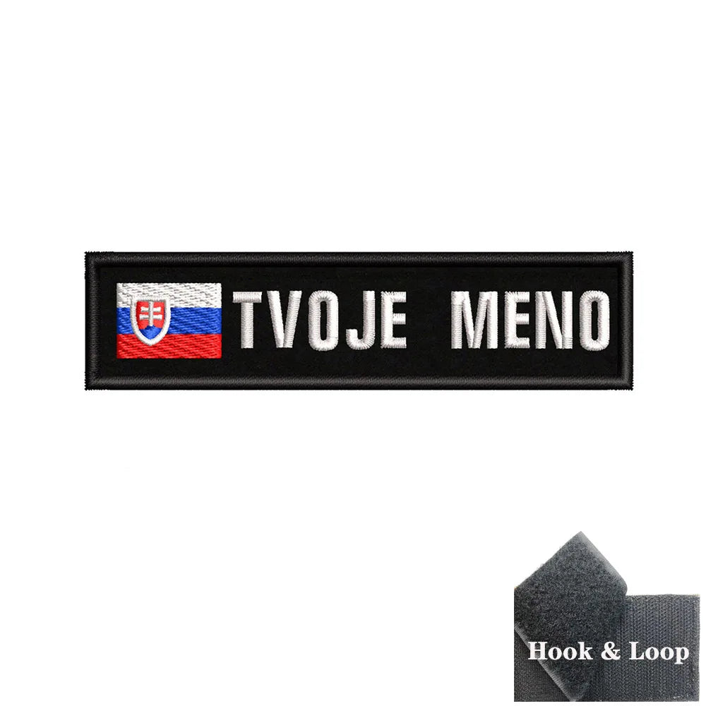 1PC 10cmX2.5cm Custom Name Flag Patch Stripes Badge Iron On Or Hook Loop Estonia Austria Bulgaria Hungary Romanian Ireland