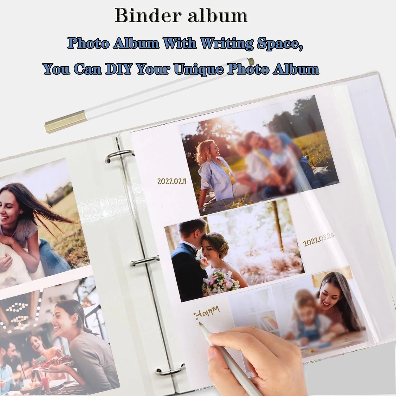 1 Linen Album  3-Ring Scrapbook Album Holds 8x10 5x7 4x6 Photos DIY Album Perfect Gift for Family Weddings and Adventures