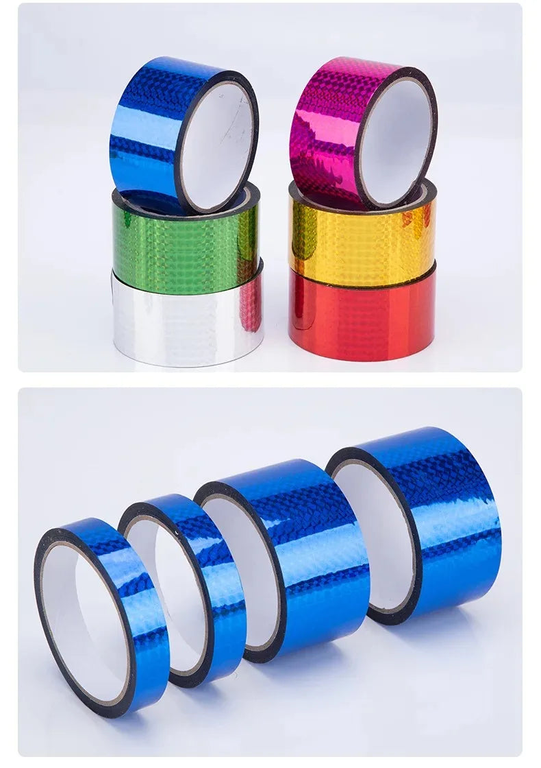 30/50M Self-Adhesive Decorative Laser Tape DIY Glitter Party Gift Packing Home Decor Tape Hot Stamping Sticker Gold Silver Tape