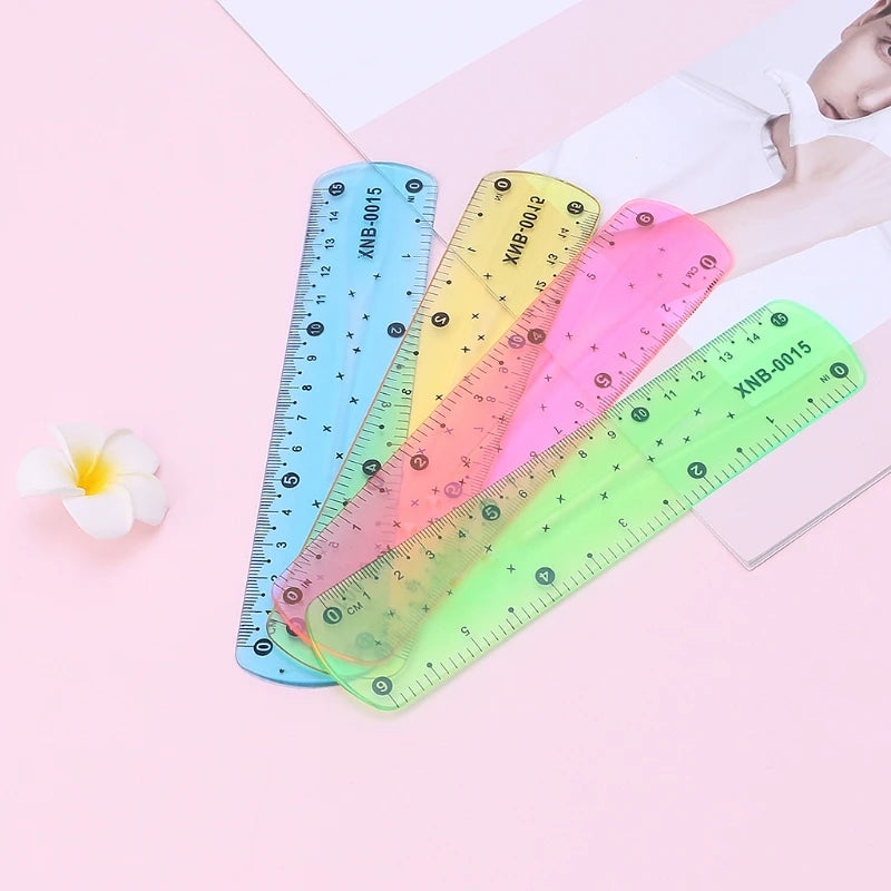 1PC Soft 15cm Ruler Multicolour Flexible Creative Stationery Rule School Supply