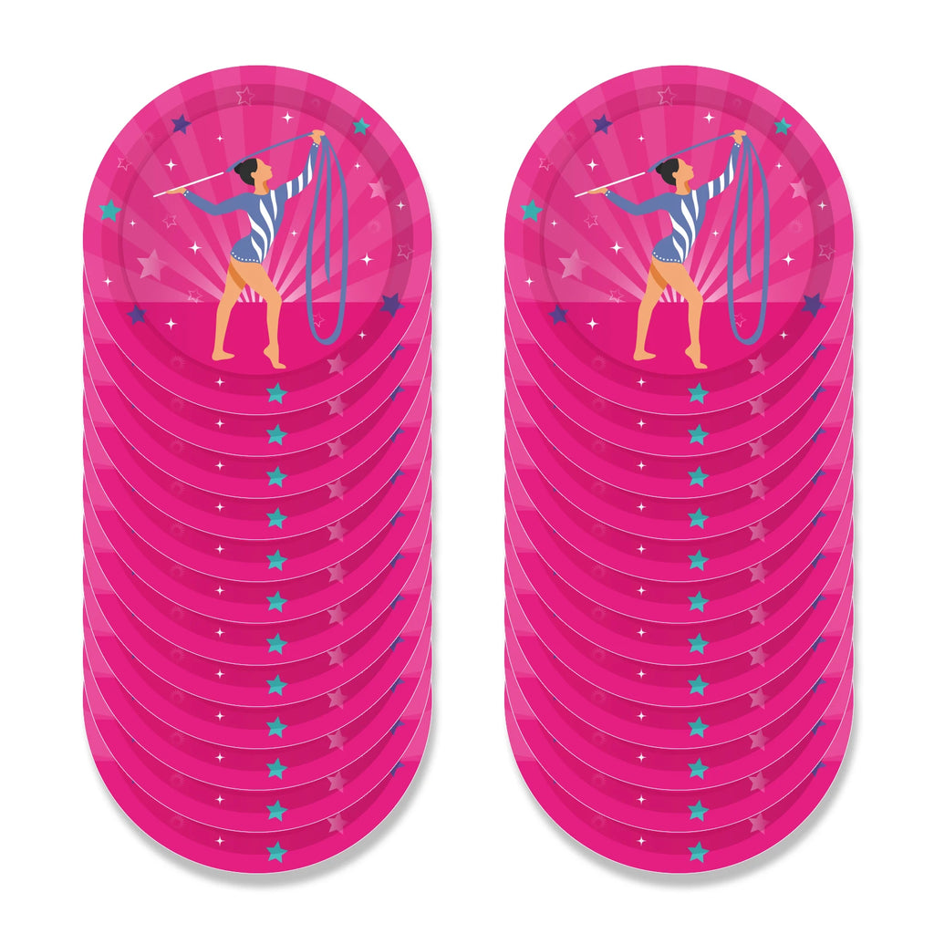 Gymnastics Disposable Tableware Cupcake Holder Plates Napkins TableCloth Banner For Birthday Party Dinnerware Party Supplies