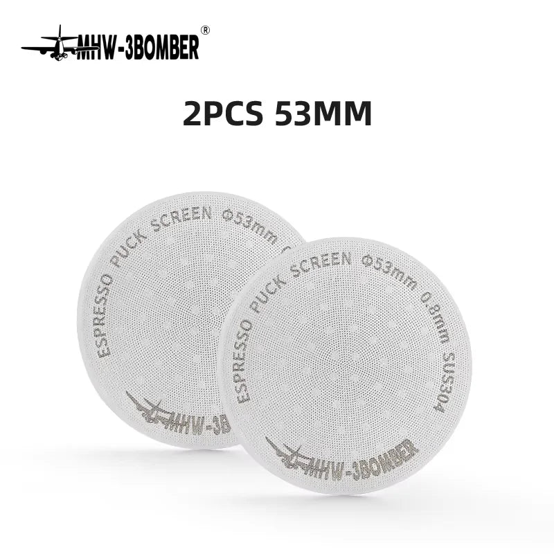 MHW-3BOMBER Titanium Coating Espresso Puck Screen 51/53/58.5mm Reusable Metal Filter 0.8mm Thickness Lower Shower Screen