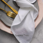 10pcs Napkins 40X40CM Plain Washed Cotton Classic Style Tea Towel Dining Place Mats Home Kitchen Dinner Wedding Settings Decor