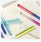 1pcs Colorful Clear Straight Ruler 15cm Four Edges Acrylic Transparent Gradient Lightweight Measuring Tools for Students A7795