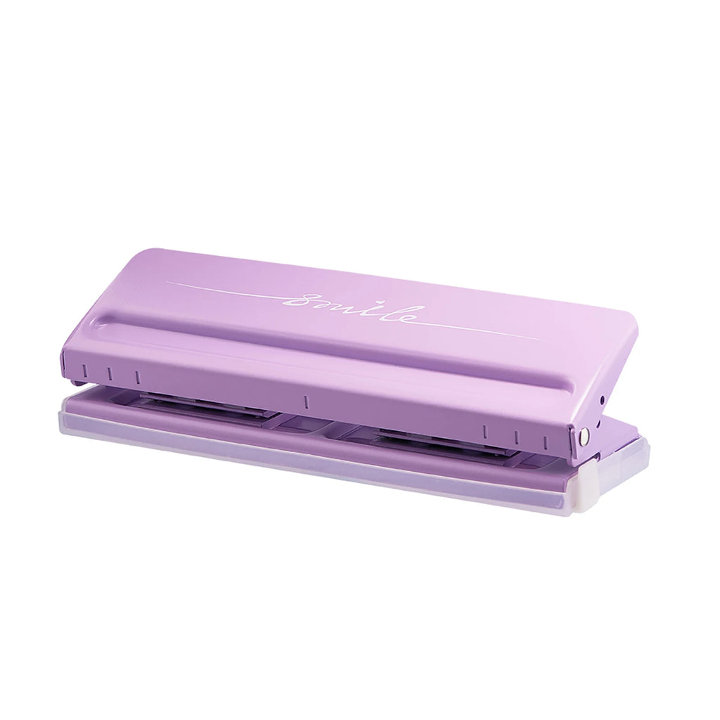 Adjustable 6-Hole Desktop Punch Puncher for A4 A5 A6 B7 Dairy Planner Organizer Six Ring Binder with 6 Sheet Capacity