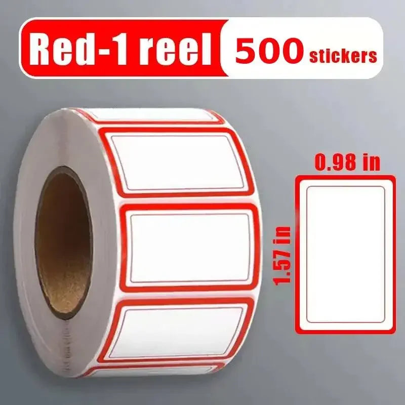 500pcs Name Tag Stickers Plain Labels Adhesive Tags Name Badge Stickers for School Office Home Clothes Mailing Storage Bins