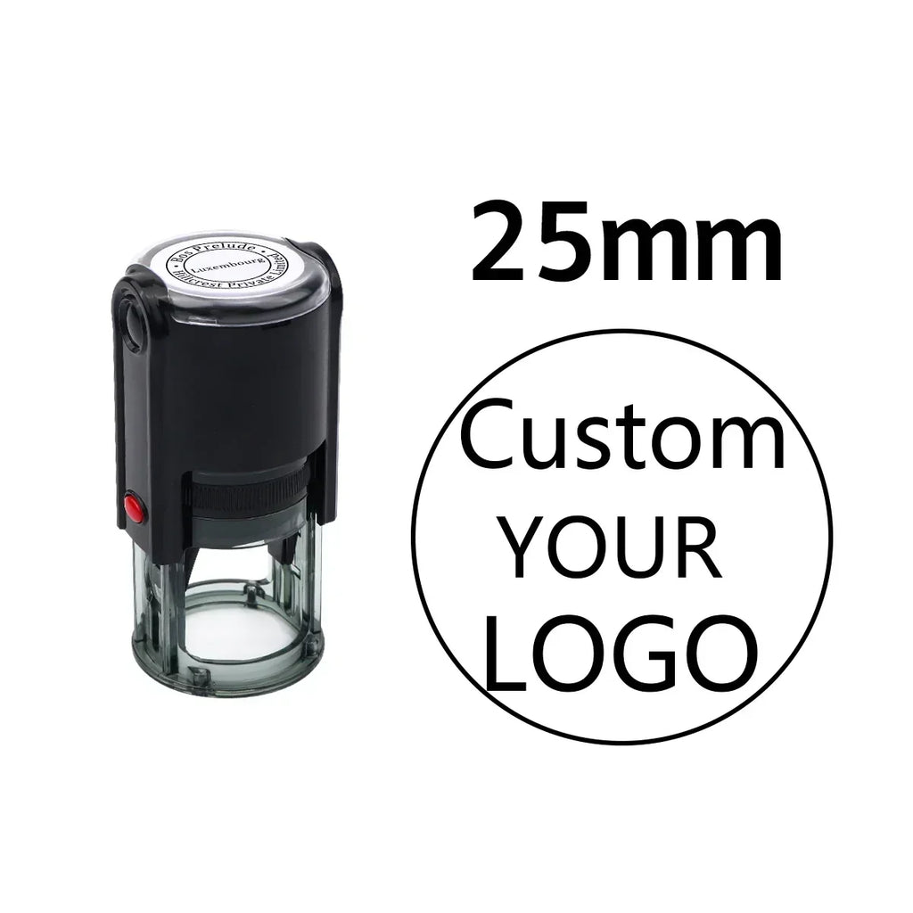 Custom Self-Inking Stamp 25/30/40/50mm Round LOGO Design Personalized Text Press-type Inking Stamp for Wedding Invitation Envelo