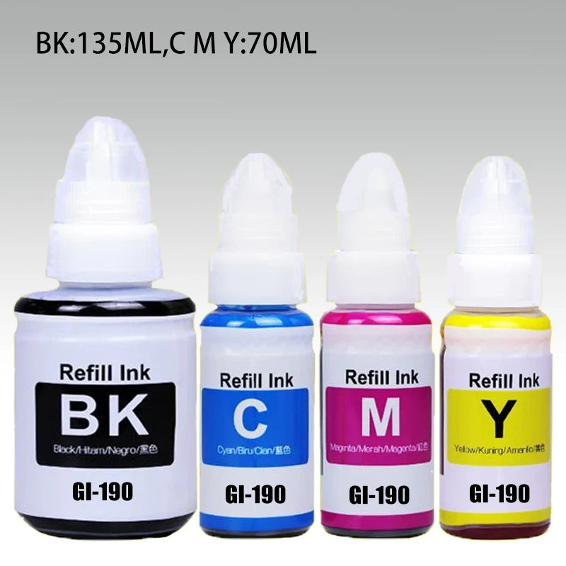 GI-190 Refill Ink For Canon gi 190 For Canon PIXMA G1100 G1110 G2100 G2110 G3100 G3102 G3110 G3111 G4100 G4110 G4111 Printer