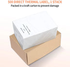 4x6 Thermal Direct Shipping Label,Pack of 500 Fan-Fold Labels, Permanent Adhesive, Commercial Grade Thermal Shipping Labels