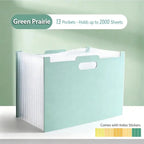 【J3a】13 Pockets Accordion File Organizer, Expanding File Folder With Lable Pocket,Upright Open Top,A4/Letter Size Paper Document