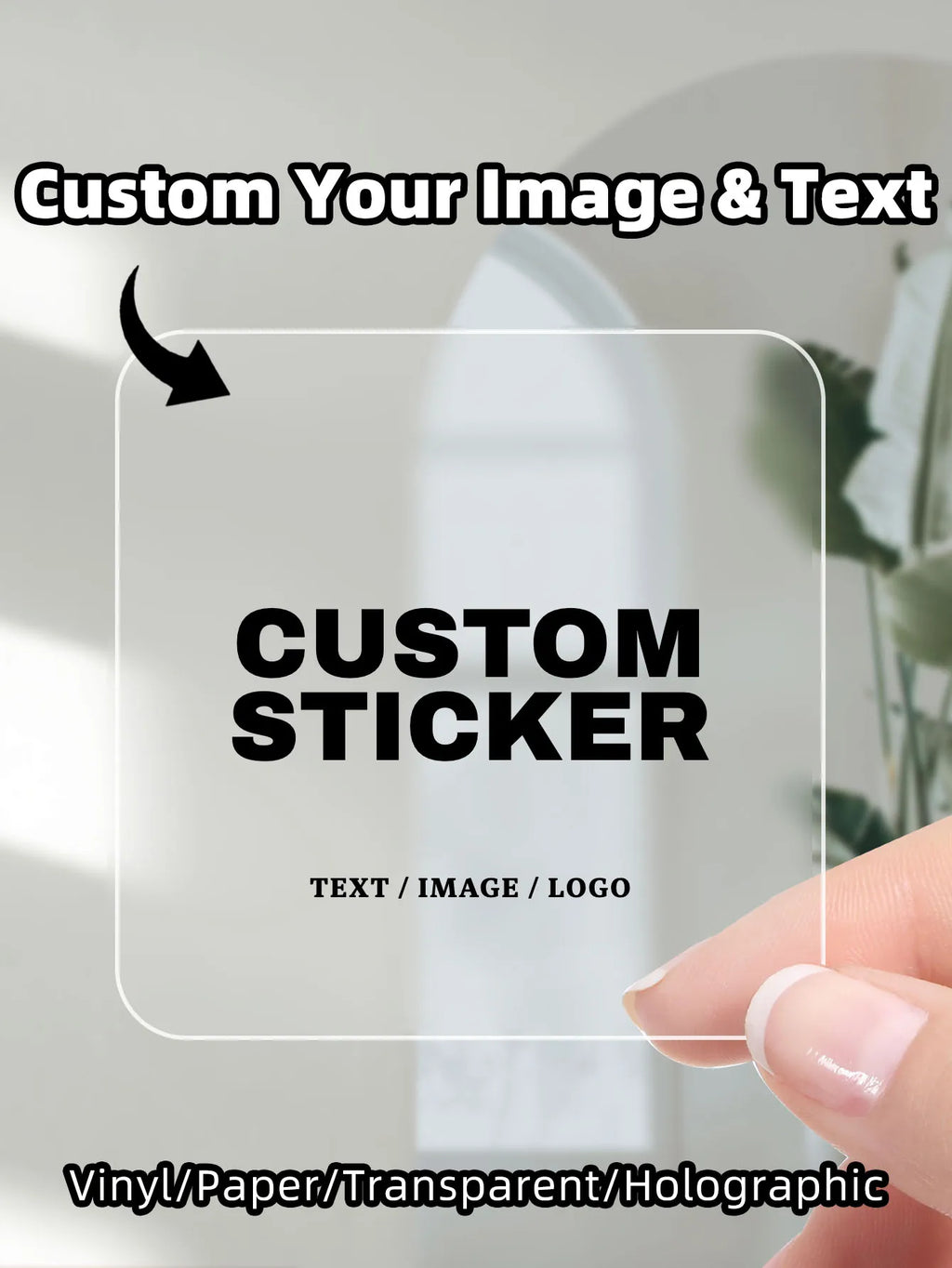 Custom Waterproof PVC Square Stickers 1/70/210 Pcs Personalized for Party Label Packaging