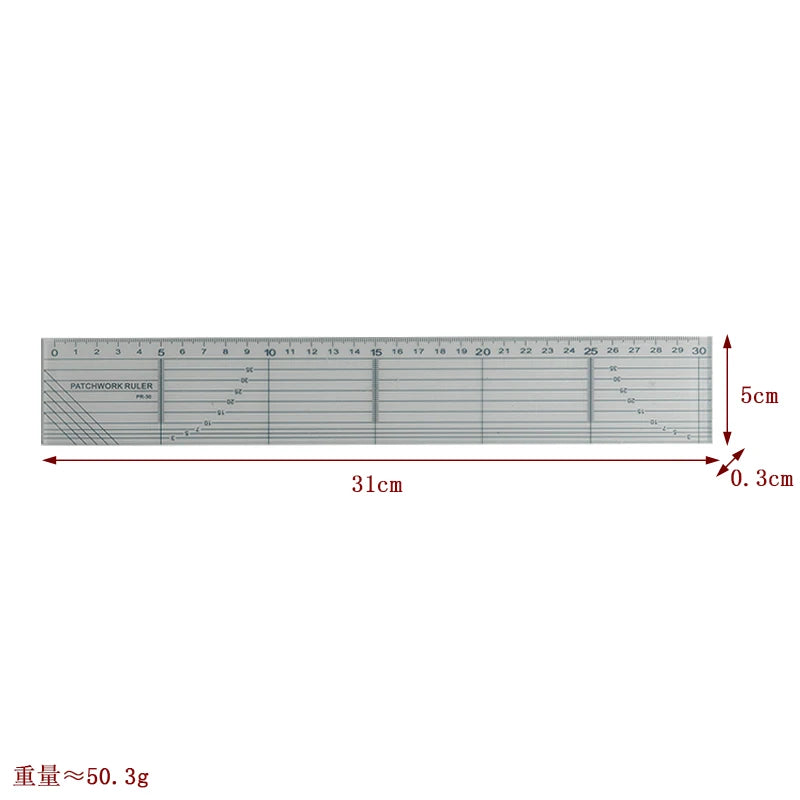 Yokoyama Acrylic Sewing Ruler For Patchwork Measuring Drawing Dressmaker Yardstick DIY Craft Quilting Cutting Accessories Tool