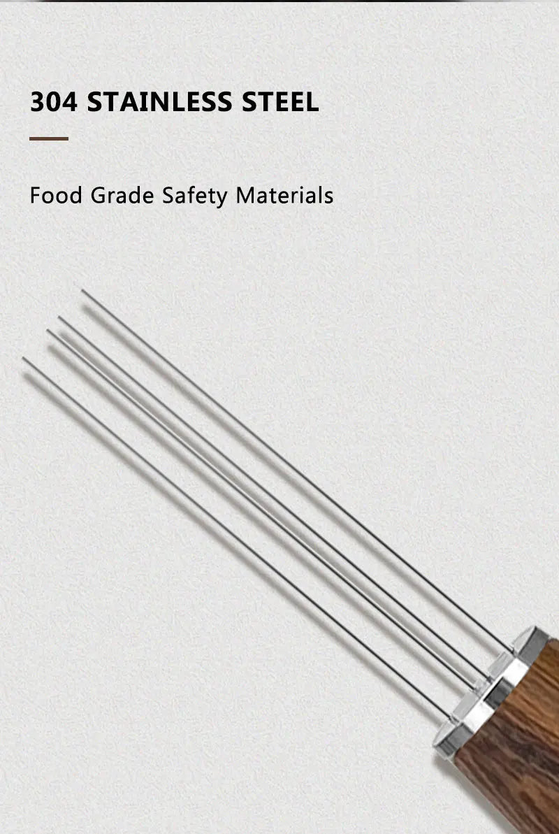 Coffee WDT Tools Needle Distributor Stainless Steel Powder Stirrer With Wooden Stand Espresso Maker Accessories Barista Tools