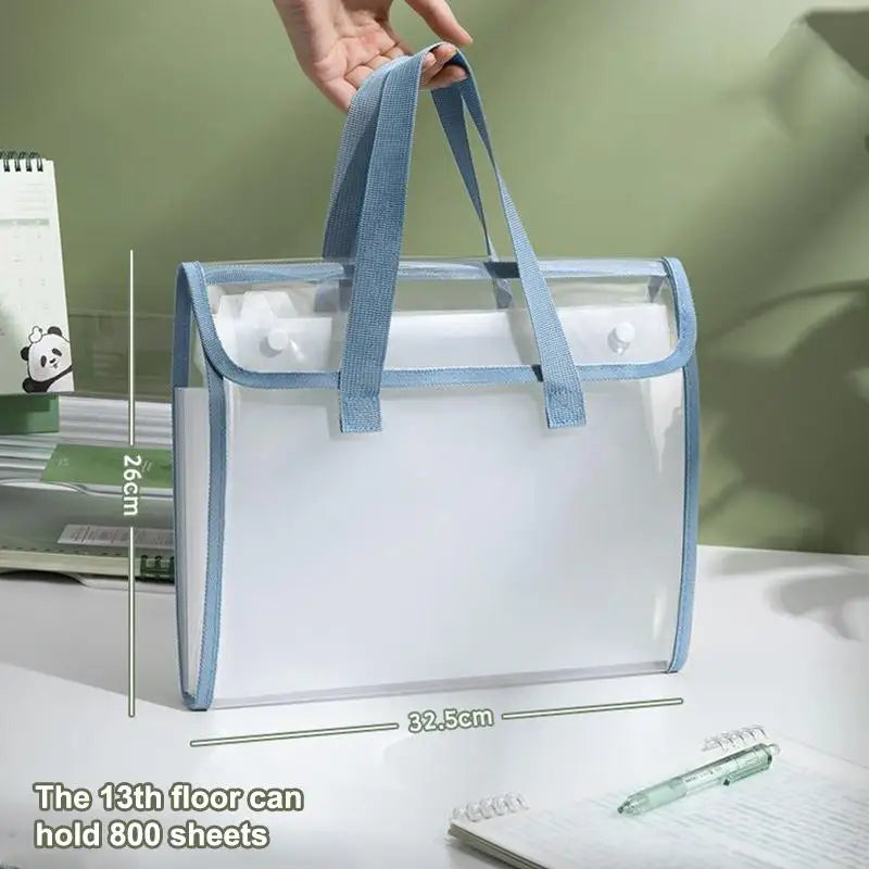 A4 Portable Accordion File Organizer, 13 Pocket Expanding Document Folder for Business School Office Student Supplies