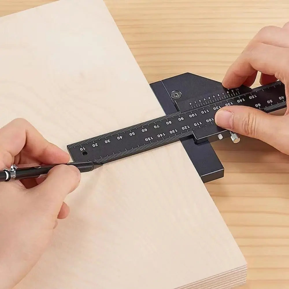 Portable 0-280mm T Shaped Ruler High-precision Accurate Scale Scribe Ruler Miter Square Aluminum Alloy Marking Gauge Tools
