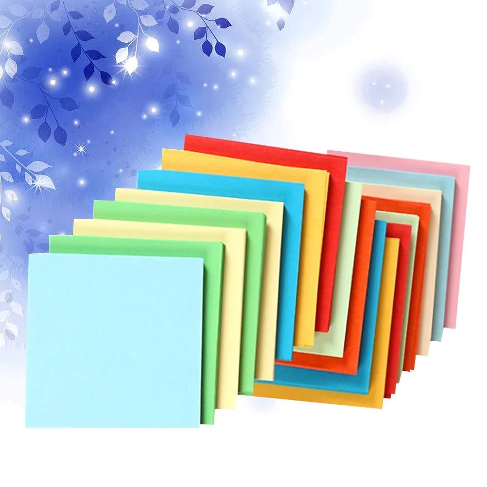 500Pcs Construction Paper Bright Color Premium Handwork Sheets DIY Paper Folding Game for Crafts Kindergarten Gift