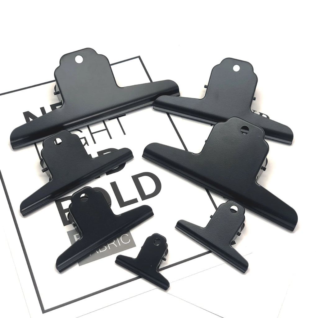 Retro Metal Wide Binder Clip Big Black Gold Binder Paper Clips Metal Hinge Clip Clamps for Crafts Photos Office School Supplies