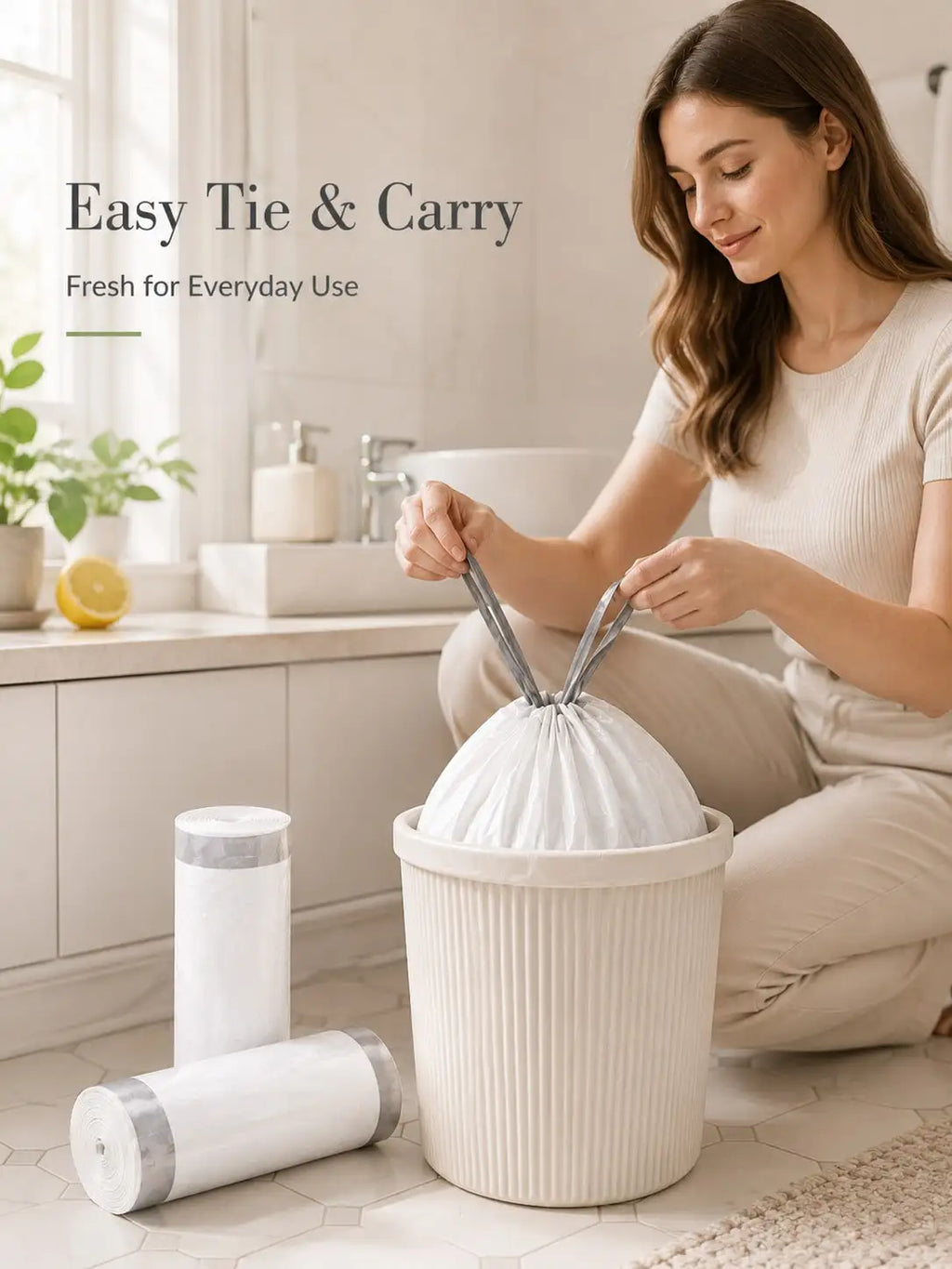 400PCS 4 Gallon Small Drawstring Trash Bags, Disposable Garbage Bags, 17.7 X 17.7 In Trash Can Liners, Back To School Dorm Waste Bags For Bathroom, Kitchen, Bedroom, Office, Apartment, Travel, Small Bins And Daily Home Cleanu