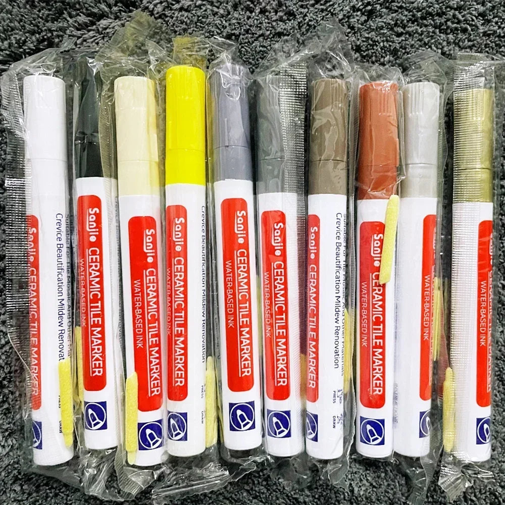 1-10Pcs 10 Colors Waterproof Tile Floor Marker Pen Wall Grout Pen for Kitchen Bathroom Ceramic Seam Paint Gap Repair Tools
