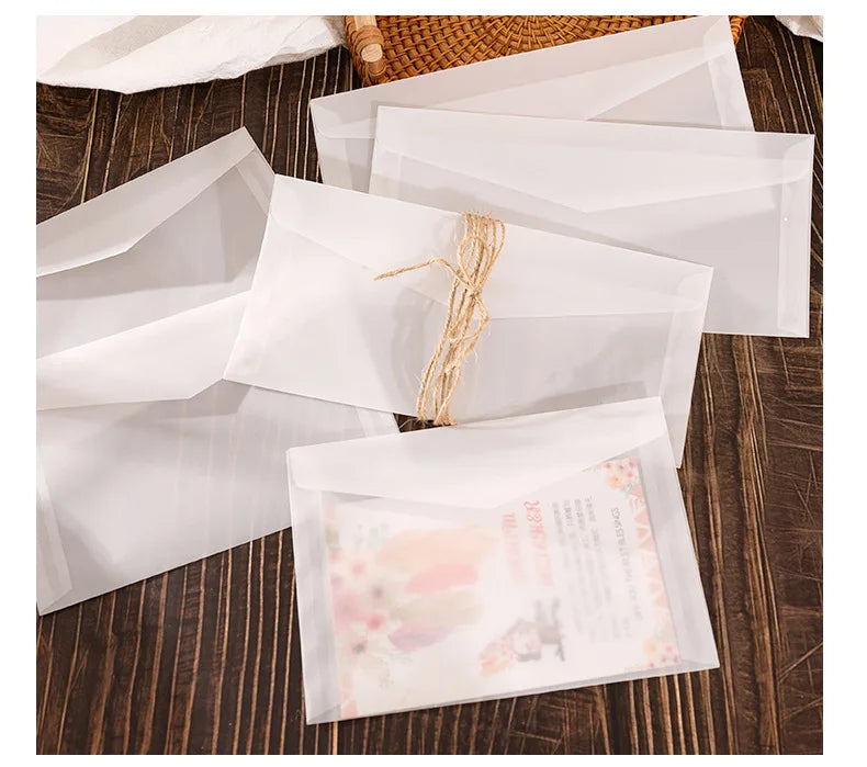50pcs/lot Translucent Envelopes for Wedding Invitation European Style Sulfuric Acid Paper Envelope Business Storage Bag Envelope