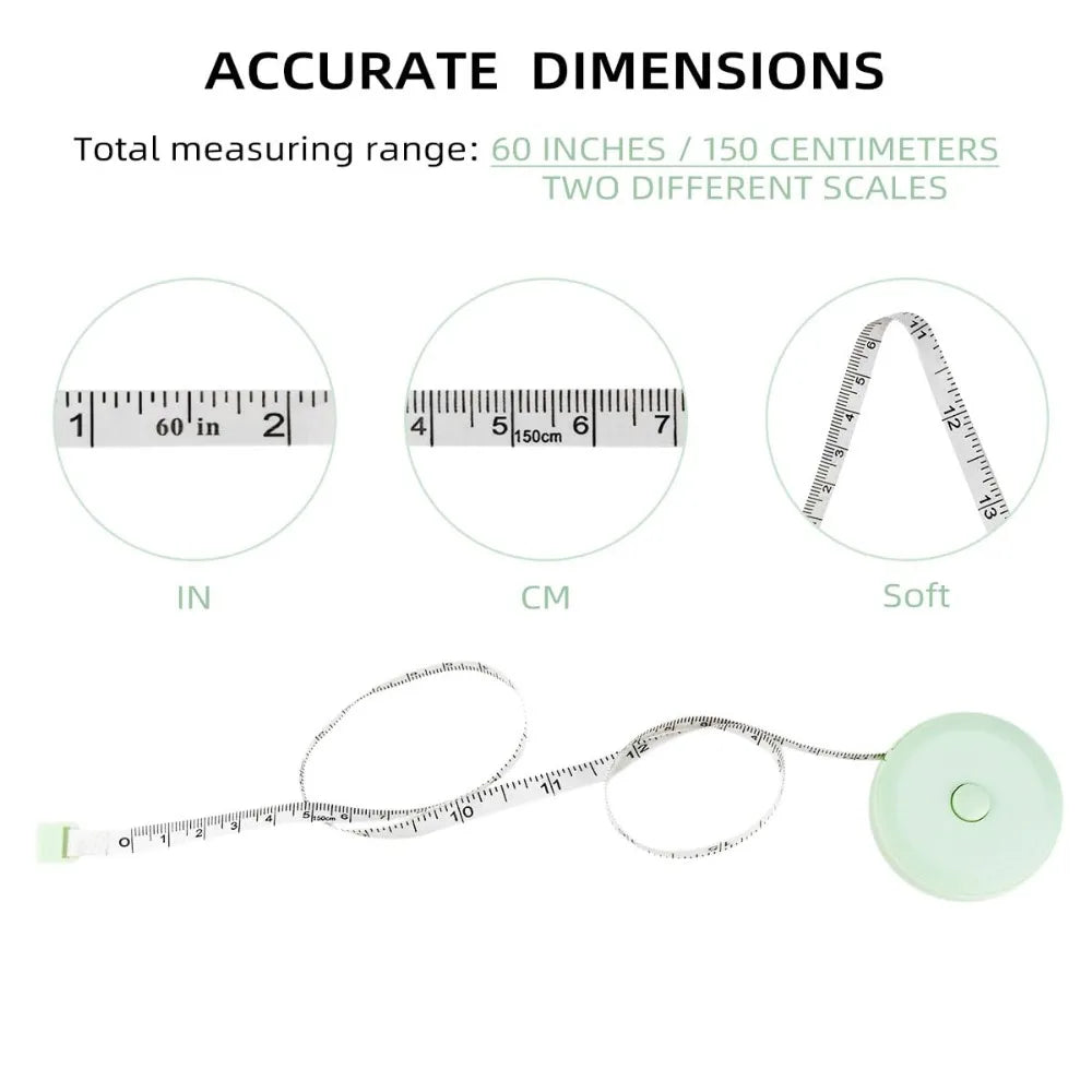 2M Soft Retractable Tape Measure Self-Lock Flexible Ruler for Tailor Sewing Body