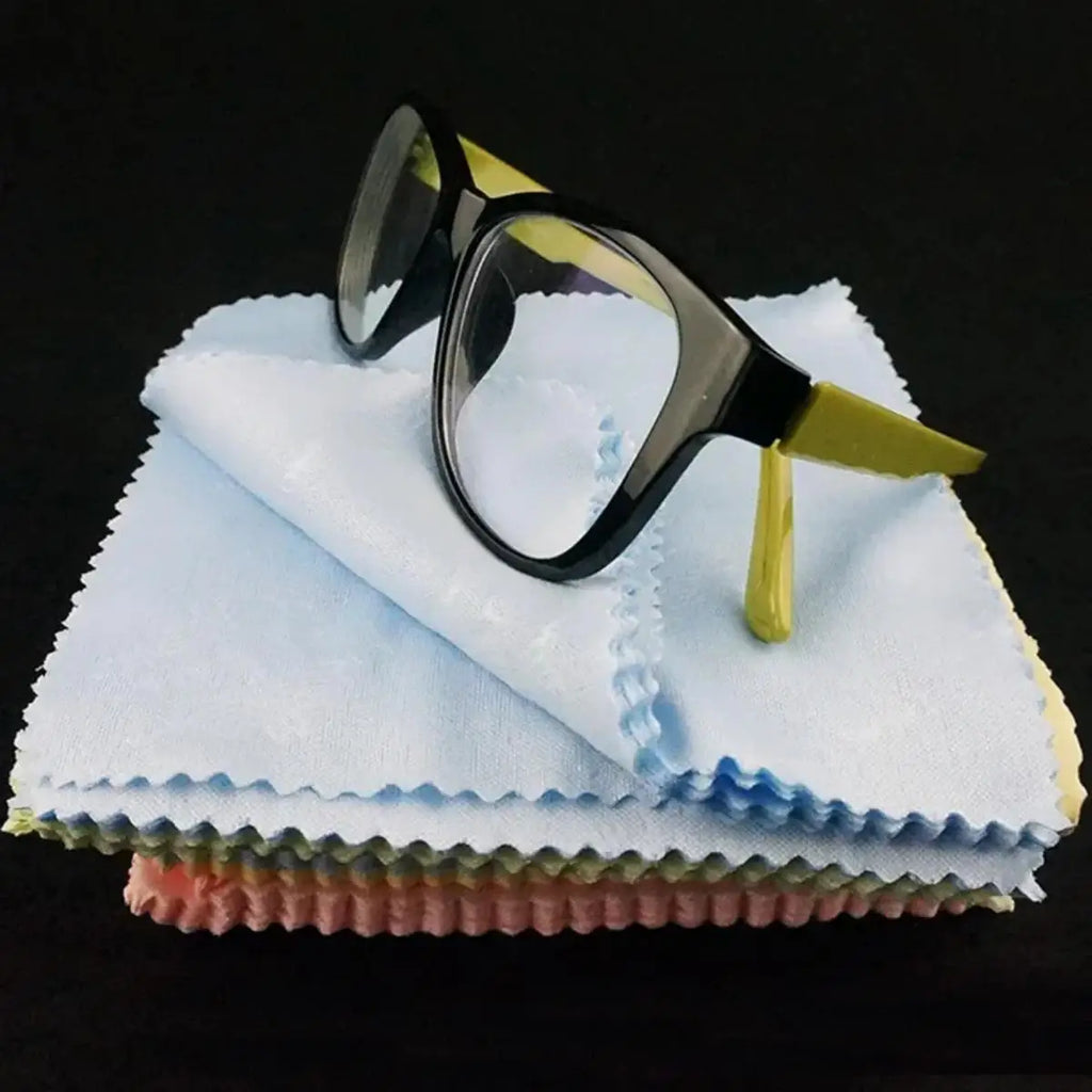 10/20/50/100pcs Chamois Glasses Cleaner Jewelry Care Wipe Cleaning Cloth Microfiber For Glasses Lens Phone Screen(Random Color)