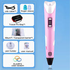 3D Pen With LCD Screen Compatible PLA Filament Toys 3D Drawing Printing Pen for Children DIY Christmas Birthday Gift