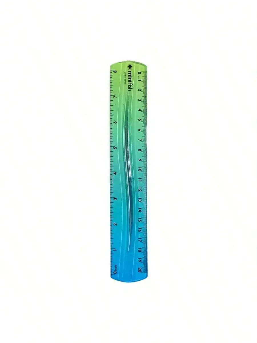 20cm/15cm Flexible Soft Ruler Gradient Rainbow Color Style Dual Unit Measurement in Cm and Inch  for Office Students School Use