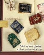 Retro Travel Book Clip Memory Glow Filme Metal Letter Clip Ticket Folder Watercolor Handbook Fixator Portable Art Stationery