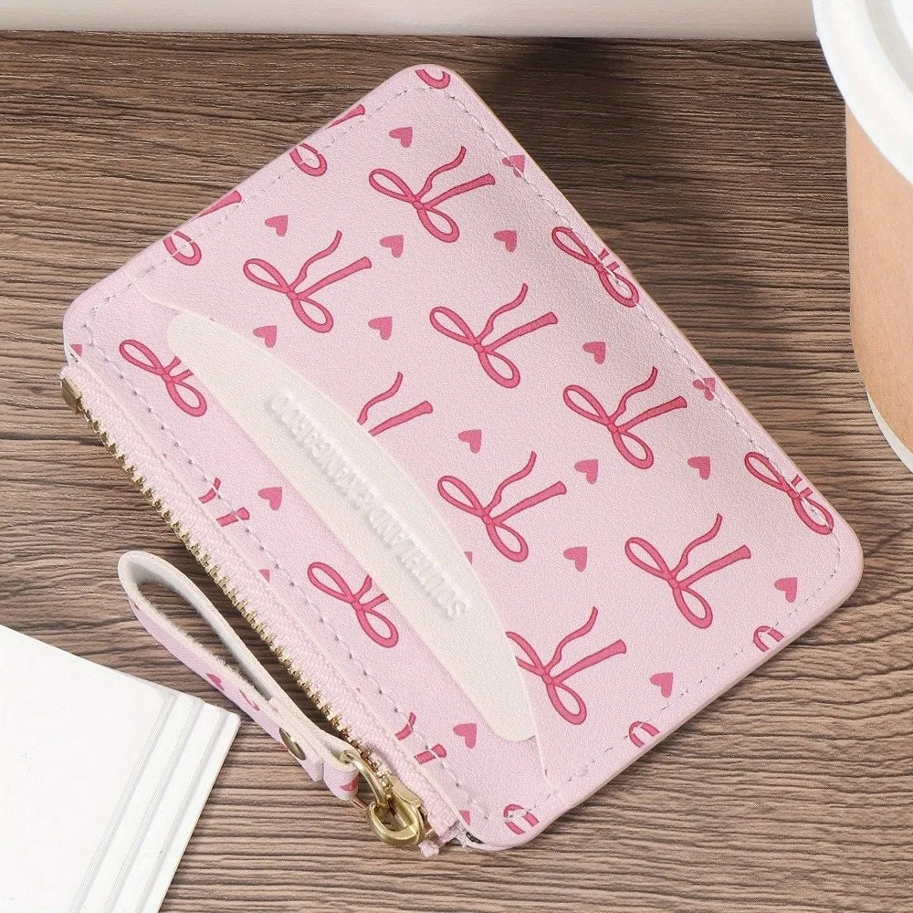 Fashion PVC Credit Card Holder Roomy Small Card Case Lightweight Slim Coin Purse for Women Girls