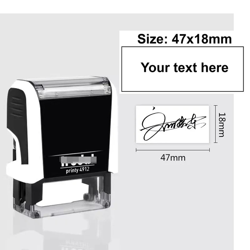 Customizable Self-Inking Rectangular Personalized Name Signature Laser Engraved Rubber Stamp