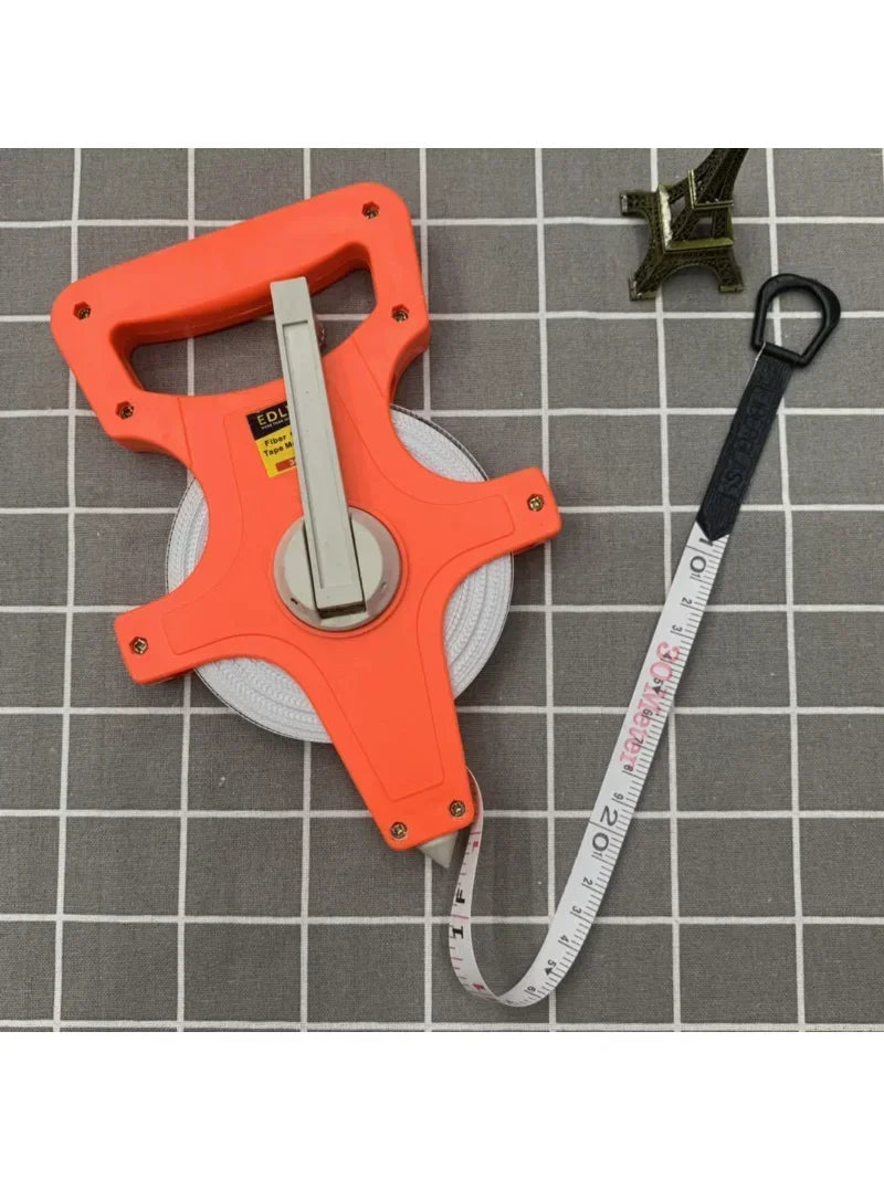 1Pc 30m/50m/100m Meter Open Reel Fiberglass Tape Measure Inch Metric Scale Impact Resistant Plastic Measure Tools
