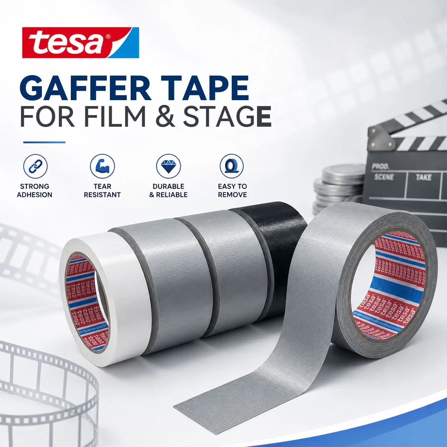 Tesa 4687 Fabric Duct Tape Strong Tack Weather Resistant Rubber Adhesive Tape For Outdoor Tent Fixing Pipe Sealing Use
