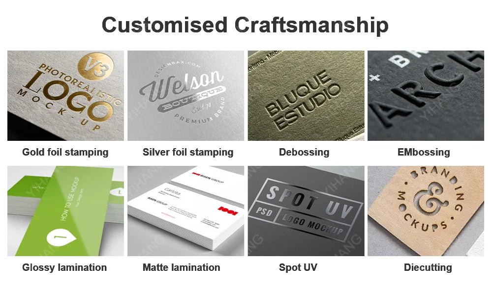 500pcs Free Design, Customized 300gms Logo Printing Business Card, Double-Sided and Full Color Printing, Round