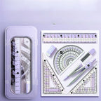 Ruler 8-piece Set Student-specific Compass Measuring Angle Ruler Triangle Ruler Ruler  Full Set of Ruler Stationery Gift Package