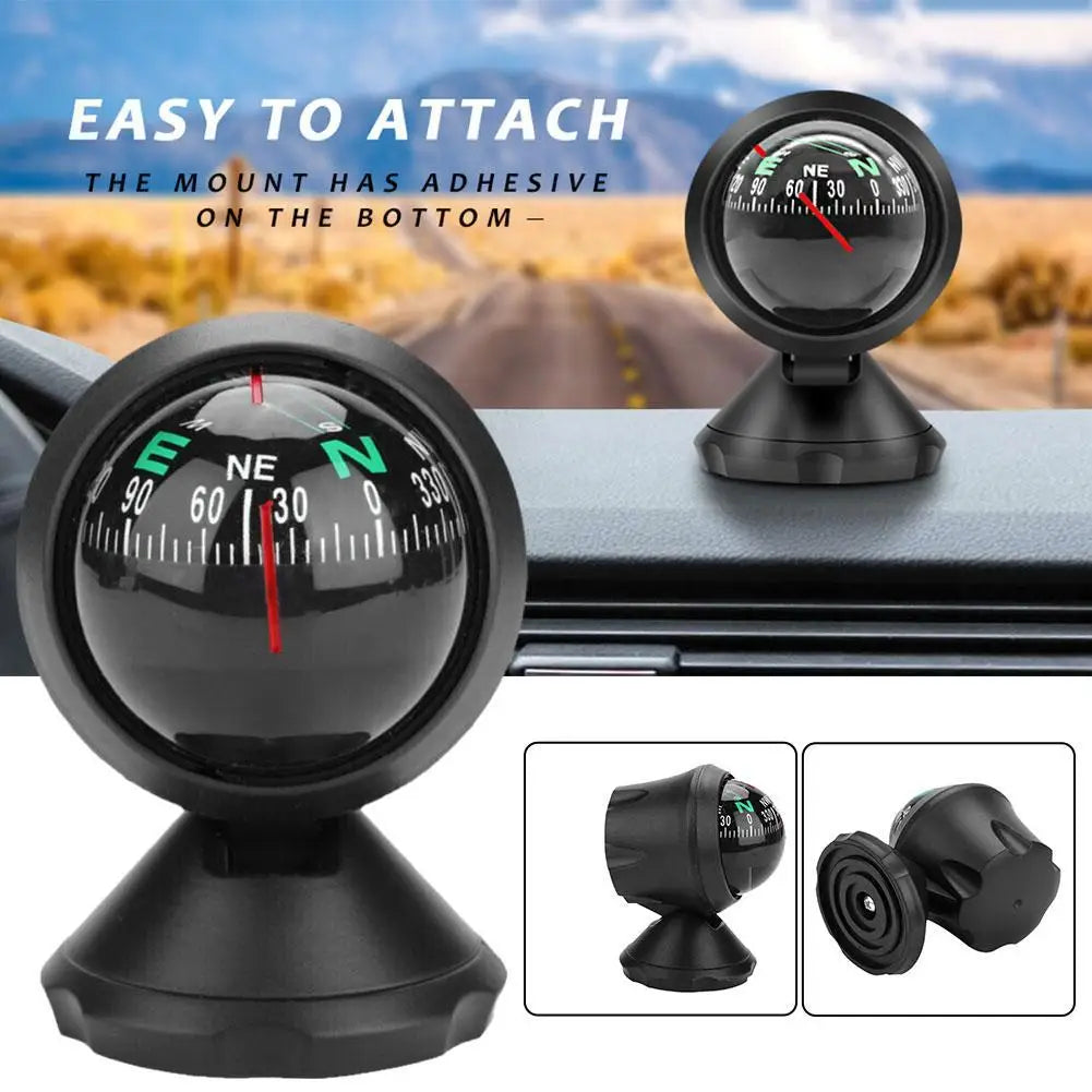High Quality 360 Degree Rotation Waterproof Vehicle Navigation Ball Shaped Car Compass with Suction Cup