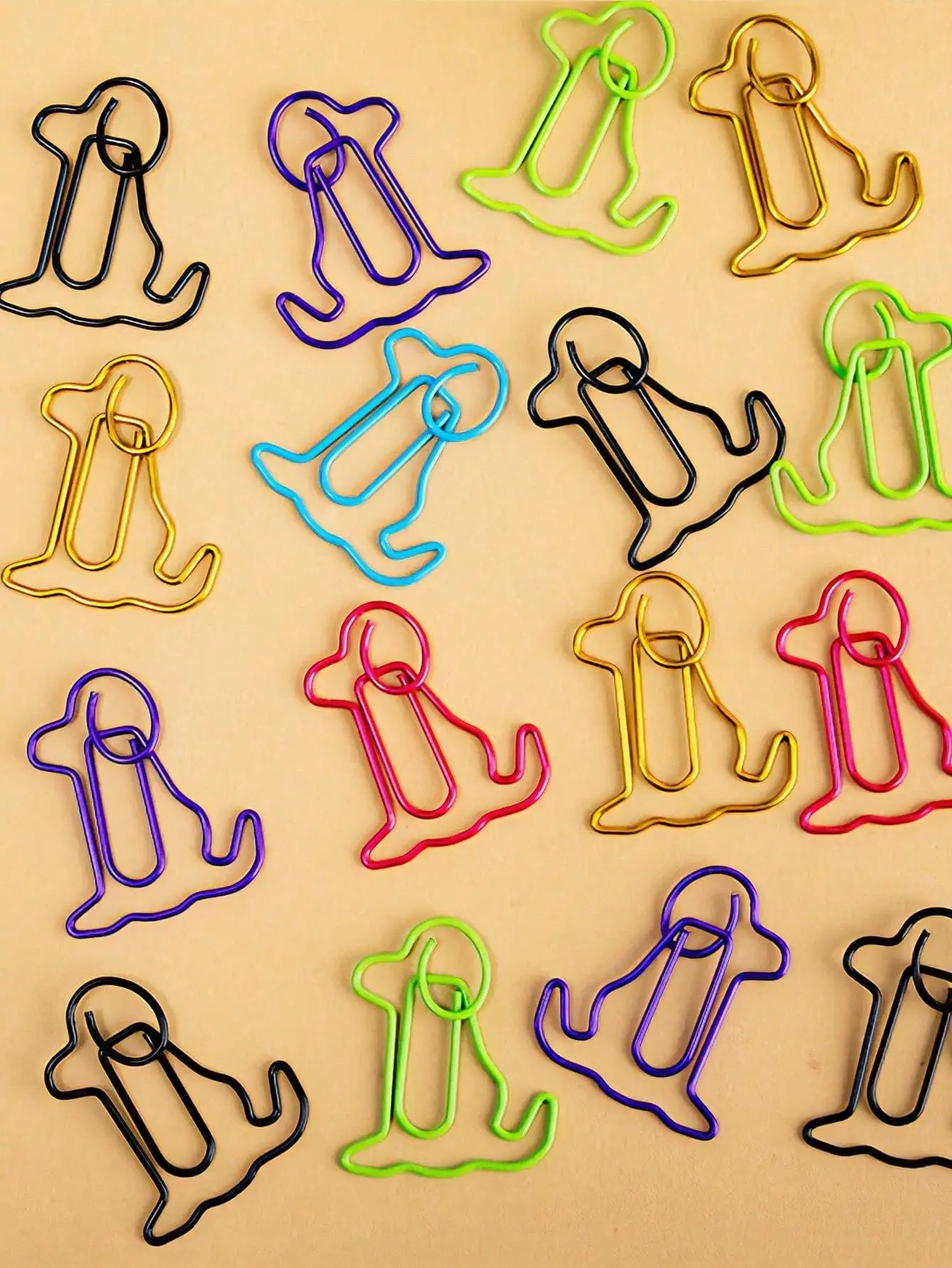 50pcs Colorful Dog‑Shaped Paper Clips – Cute Puppy Bookmarks For Office, School, Planner, Party Decor & Gifting