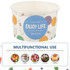 50Pcs Ice Cream Paper Cups Disposable Party Dessert Containers Sturdy Reinforced Rim for Outdoor Camping Snacks