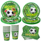 Soccer Party Disposable Tableware Paper Plates Cups Napkins Tablecloth Kids Boys Football Birthday Party Decoration Supplies
