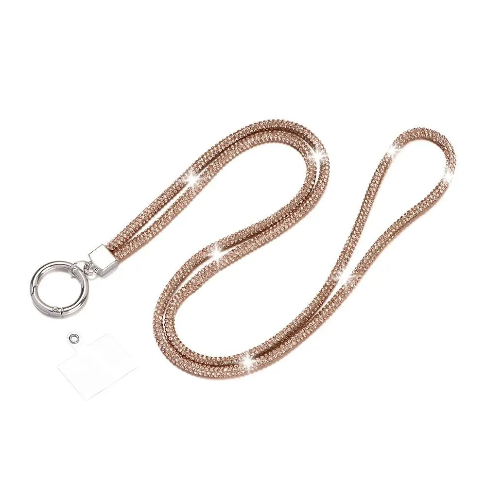 Glitter Rhinestone Phone Lanyard Phone Diamond Crystal Chain Straps Keychain Hanging Anti-lost Rope Mobile Phone Strap