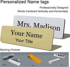 Personalized Name Tags Free Design No MOQ Rectangle Metal Engraved Nameplate Custom Logo Staff Employee ID Name Badge